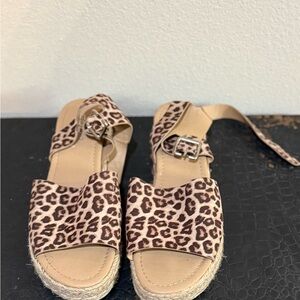 Soda Tan Leopard Espadrille Sandals
